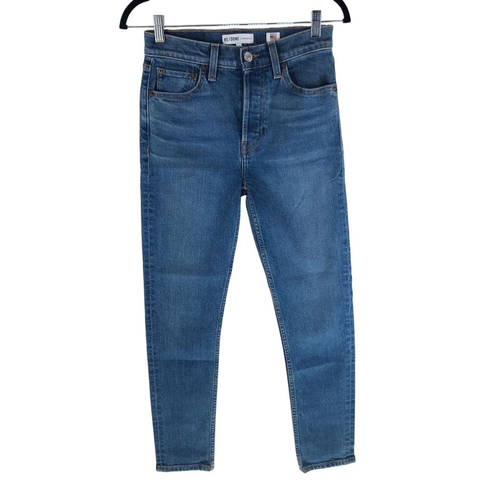 Re/Done Womens Jeans Comfort Stretch High Rise Skinny Button Fly 25